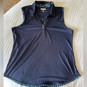 Greg Norman Collection Blue Fitted Polo Shirt